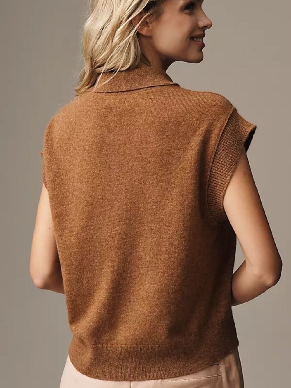 Anthropologie The Jensen Cashmere Muscle Tank by Pilcro M BROWN - Picture 2 of 5